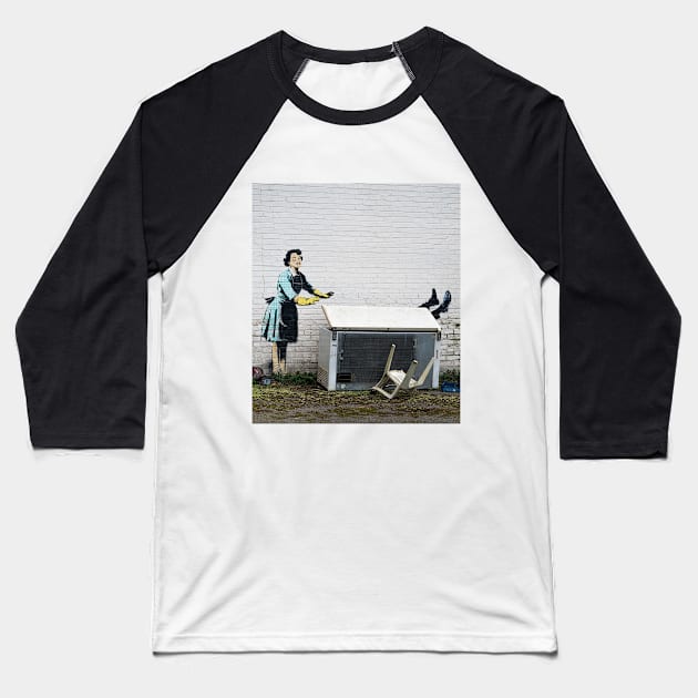 Banksy Valentine's Day Baseball T-Shirt by foozler